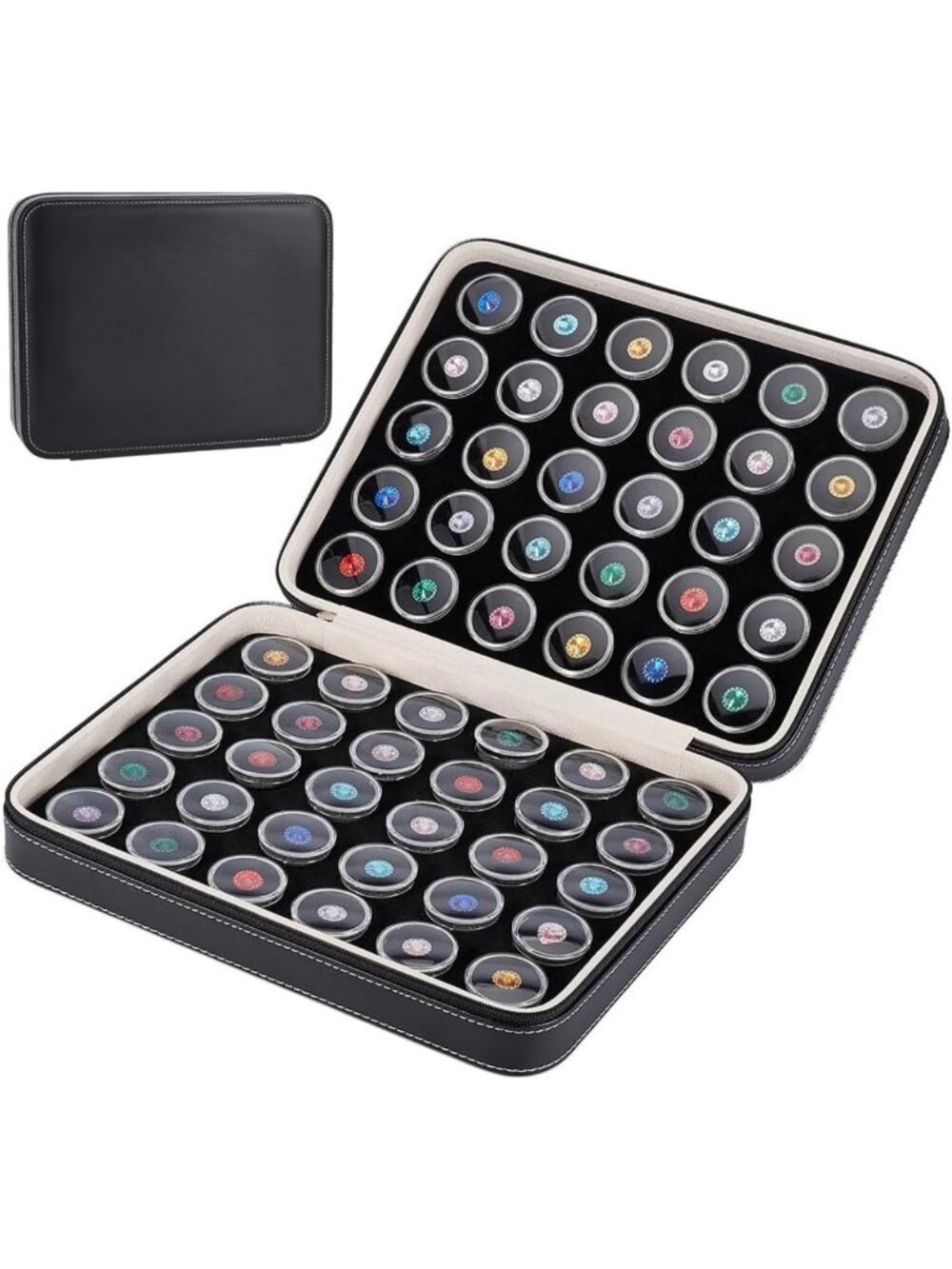 60 Pcs Gemstone Collection Storage Box - Organize & Display Your Crystals
